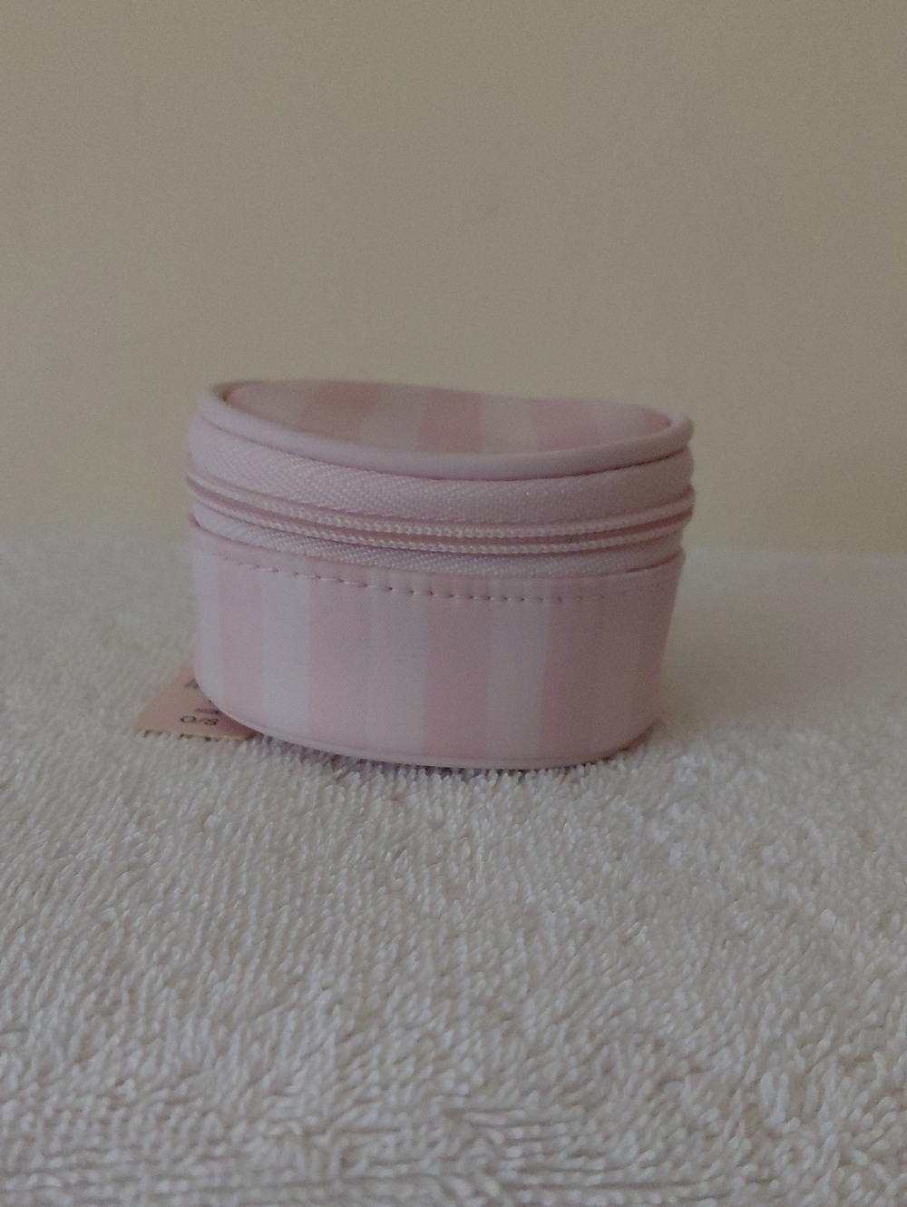 Victoria's Secret Pink and Light Pink Striped Round Coin Purse